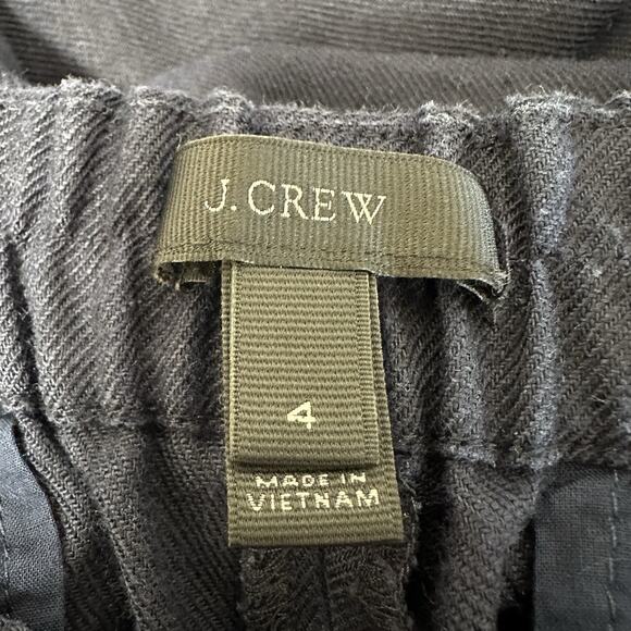J Crew Easy Pants Womens Size 4 Navy Stretch Linen Trousers Ankle Preppy Comfort - Picture 8 of 11